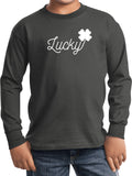 St Patricks Day Lucky Kids Long Sleeve Shirt - Yoga Clothing for You