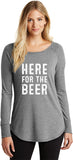 St Patricks Day Here for the Beer Ladies Tri Blend Long Sleeve Shirt - Yoga Clothing for You