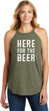 St Patricks Day Here for the Beer Ladies Tri Rocker Tank Top - Yoga Clothing for You