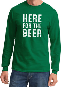 St Patricks Day Here for the Beer Long Sleeve Shirt - Yoga Clothing for You