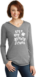 St Patricks Day Lets Get Blarney Stoned Ladies Lightweight Hoodie - Yoga Clothing for You