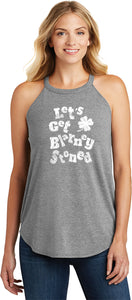 St Patricks Day Lets Get Blarney Stoned Ladies Tri Rocker Tank Top - Yoga Clothing for You