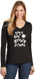 St Patricks Day Lets Get Blarney Stoned Ladies Long Sleeve V-neck Shirt - Yoga Clothing for You
