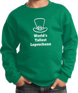 St Patricks Day Worlds Tallest Leprechaun Kids Sweatshirt - Yoga Clothing for You