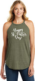 St Patricks Day Happy St Pattys Day Ladies Tri Rocker Tank Top - Yoga Clothing for You