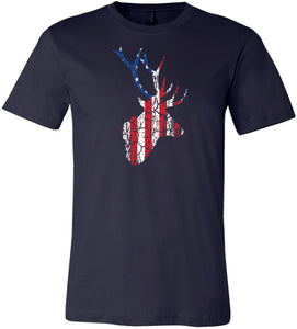 Distressed American Deer Flag Soft Premium T-shirt - Yoga Clothing for You
