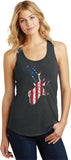 Distressed American Deer Flag Womens Racerback Tank Top - Yoga Clothing for You