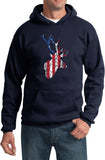Distressed American Deer Flag Pullover Hoodie - Yoga Clothing for You