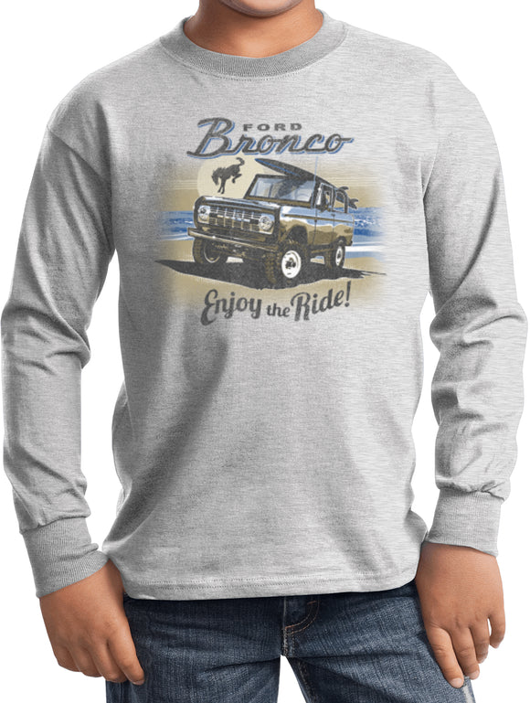 Ford Bronco Enjoy the Ride Kids Long Sleeve Shirt - Yoga Clothing for You