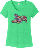 I Wish I Was My Sleepy Cat Womens Tri Blend V-neck T-Shirt - Yoga Clothing for You