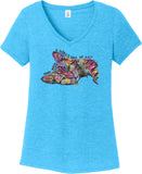 I Wish I Was My Sleepy Cat Womens Tri Blend V-neck T-Shirt - Yoga Clothing for You