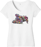 I Wish I Was My Sleepy Cat Womens Tri Blend V-neck T-Shirt - Yoga Clothing for You