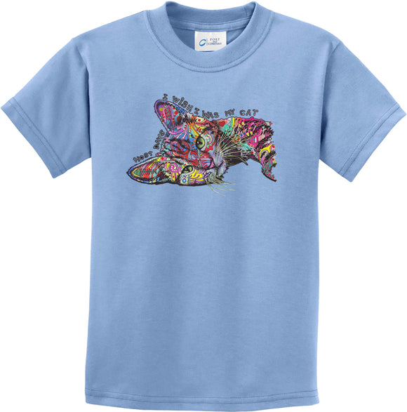 I Wish I Was My Sleepy Cat Kids T-shirt - Yoga Clothing for You