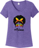 Mom Bun Rasta Melanin Womens Tri Blend V-neck T-Shirt - Yoga Clothing for You