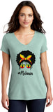 Mom Bun Rasta Melanin Womens Tri Blend V-neck T-Shirt - Yoga Clothing for You