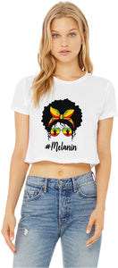 Mom Bun Rasta Melanin Womens Crop T-Shirt - Yoga Clothing for You