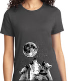 Ladies Wolves T-shirt Howling at the Moon - Yoga Clothing for You