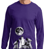 Wolves T-shirt Howling at the Moon Long Sleeve - Yoga Clothing for You