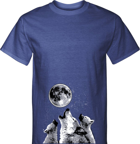 Wolves Tall T-shirt Howling at the Moon - Yoga Clothing for You