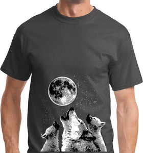 Wolves T-shirt Howling at the Moon - Yoga Clothing for You
