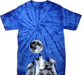Wolves T-shirt Howling at the Moon Spider Tie Dye Tee - Yoga Clothing for You