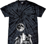 Wolves T-shirt Howling at the Moon Spider Tie Dye Tee - Yoga Clothing for You