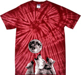 Wolves T-shirt Howling at the Moon Spider Tie Dye Tee - Yoga Clothing for You