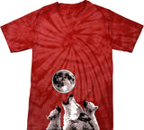 Wolves T-shirt Howling at the Moon Spider Tie Dye Tee - Yoga Clothing for You