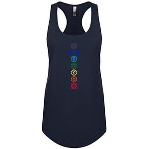 Womens 7 Chakras Racer-back Tank Top - Yoga Clothing for You - 10