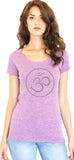 Ladies Recycled Triblend Yoga Tee Shirt - Thin Om Symbol - Yoga Clothing for You
