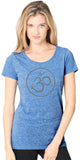 Ladies Recycled Triblend Yoga Tee Shirt - Thin Om Symbol - Yoga Clothing for You