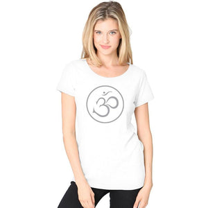 Ladies Recycled Triblend Yoga Tee Shirt - Thin Om Symbol - Yoga Clothing for You - 7