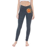 Ladies Triblend Spandex Leggings - Sleeping Sun (hip print) - Yoga Clothing for You - 1