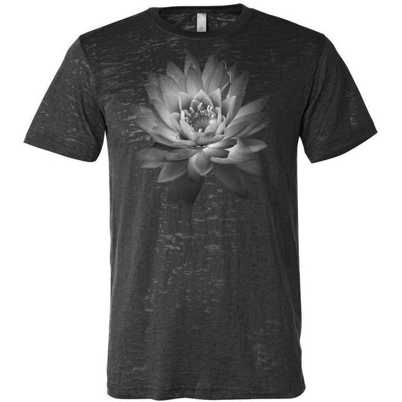 Mens Lotus Flower Burnout Tee Shirt - Yoga Clothing for You