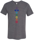 Yoga Clothing For You Mens Colored Chakras Burnout Tee Shirt - Yoga Clothing for You