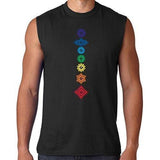 Mens Floral 7 Chakras Muscle Tee Shirt - Yoga Clothing for You - 2