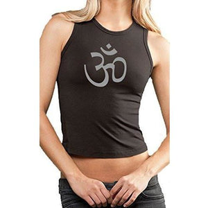Womens OM Symbol Cropped Tank Top - Yoga Clothing for You - 1