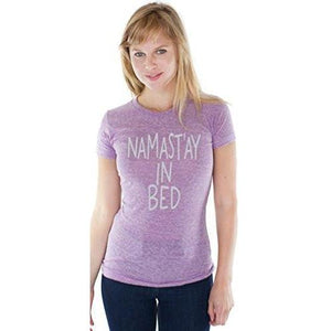 Ladies NAMAST'AY IN BED Old School Gym Tee - Yoga Clothing for You - 1