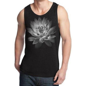 Mens Lotus Flower Cotton Tank Top - Yoga Clothing for You