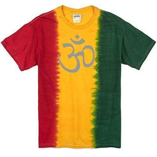 Mens Aum Symbol Rasta Tie Dye Tee Shirt - Yoga Clothing for You
