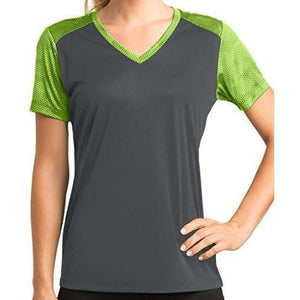 Womens Shoulder-Print V-neck Tee Shirt - Yoga Clothing for You - 6