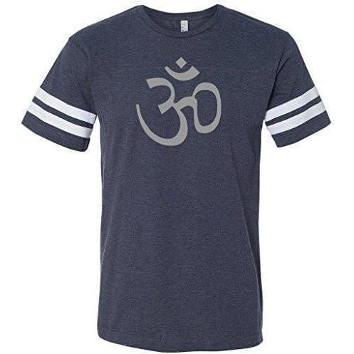 Mens AUM Symbol Striped Tee Shirt - Yoga Clothing for You - 1