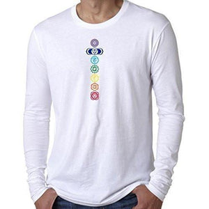 Mens 7 Colored Chakras Long Sleeve Tee Shirt - Yoga Clothing for You - 3