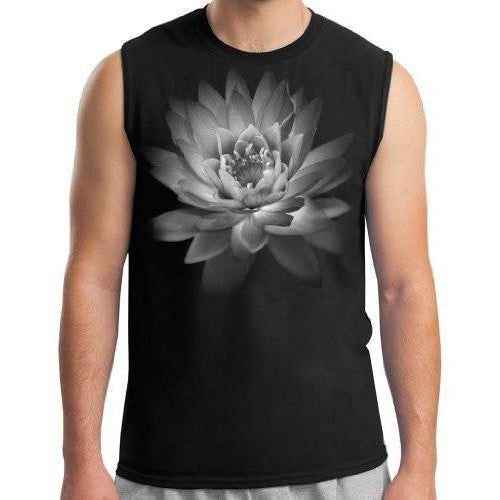 Mens Lotus Flower Muscle Tee Shirt - Yoga Clothing for You