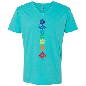 Mens Floral Chakras V-neck Tee Shirt - Yoga Clothing for You - 6