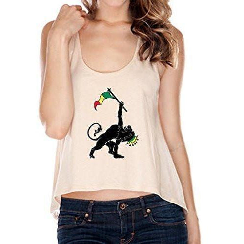 Womenss Rasta Triangle Pose Lace Back Top - Yoga Clothing for You - 1