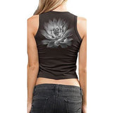 Ladies Lotus Flower Cropped Tank Top - Yoga Clothing for You