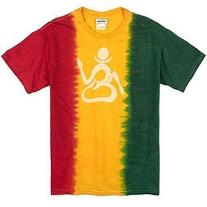 Mens Living Om Rasta Tie Dye Tee Shirt - Yoga Clothing for You