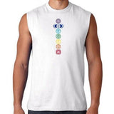 Mens 7 Colored Chakras Sleeveless Tee Shirt - Yoga Clothing for You - 1