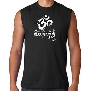 Mens Om Mani Padme Hum Sleeveless Tee - Yoga Clothing for You - 4
